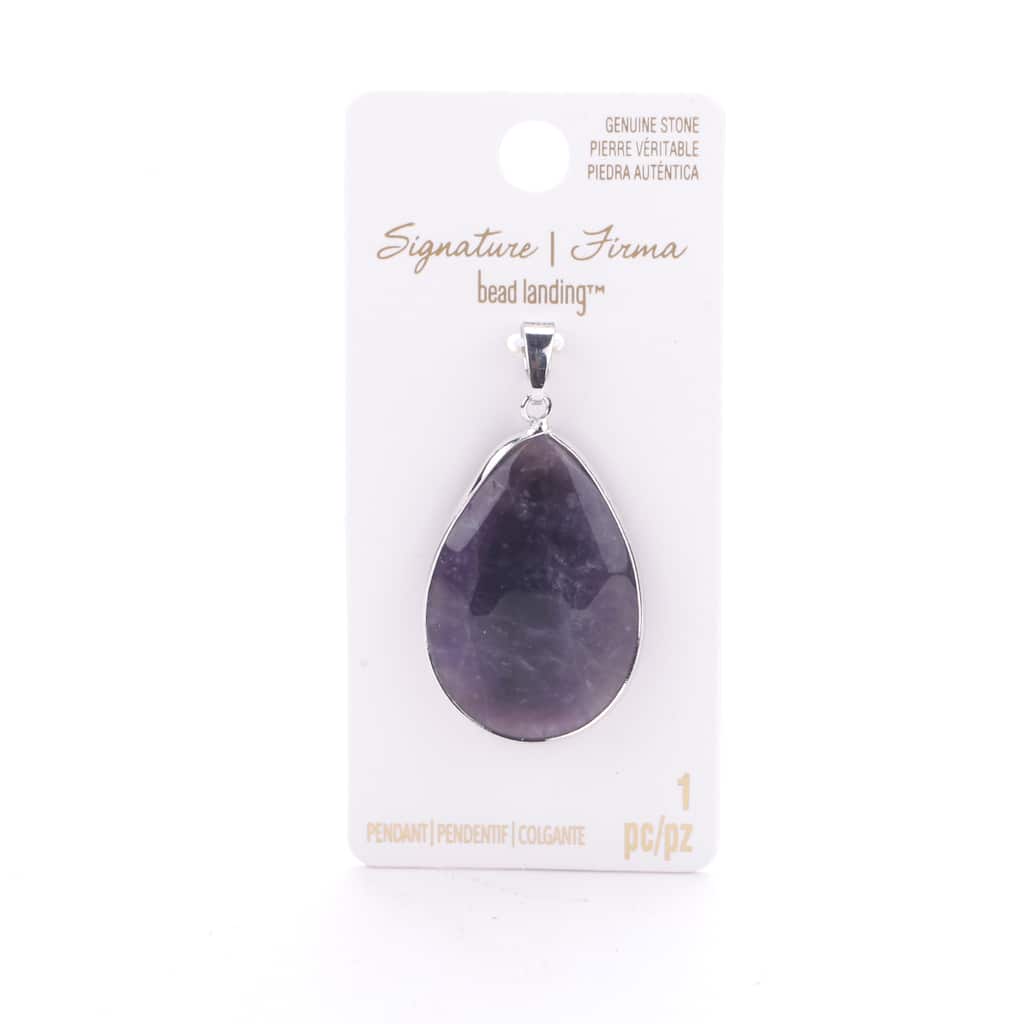 Natural Amethyst Teardrop Pendant Genuine /& Natural White Pearl Necklaces JN557